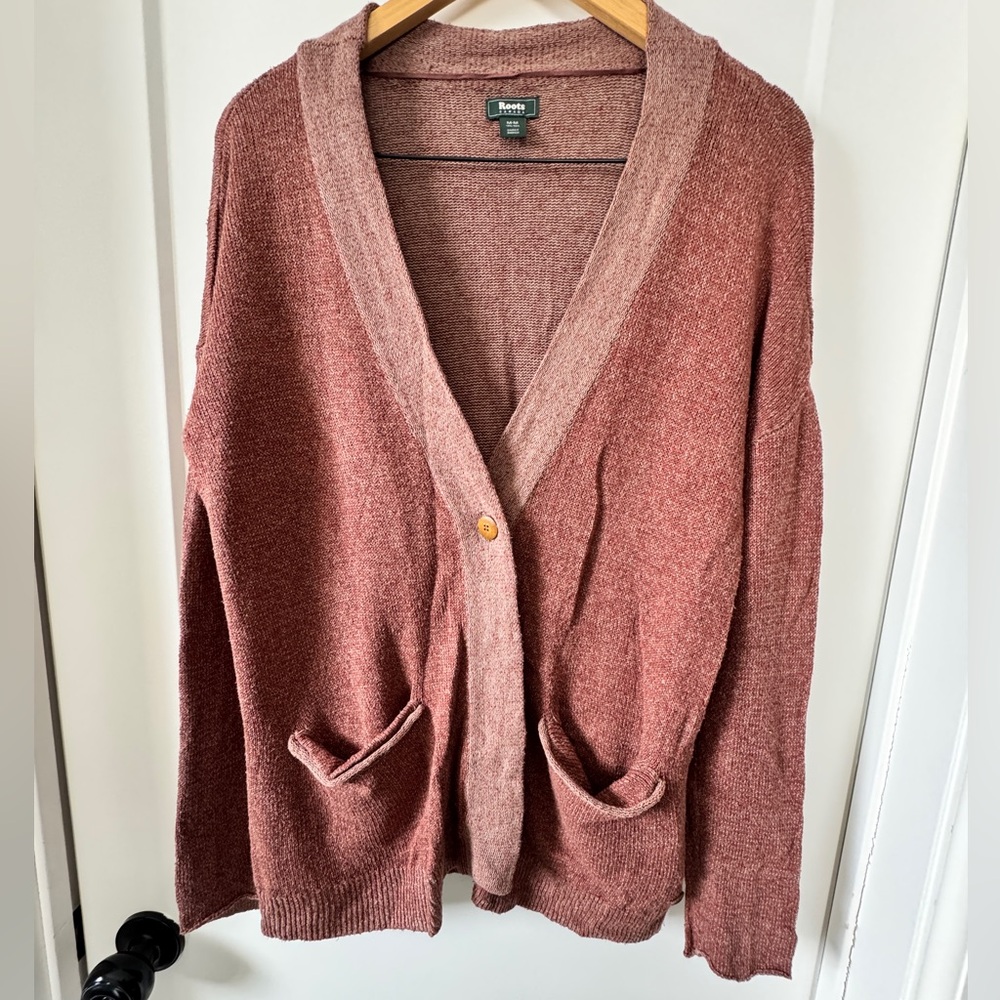 Roots* Cardigan / Silk, Linen & Cotton Blend